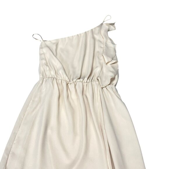 Everly One Shoulder Wrap Dress Womens Size Small Cream - Picture 3 of 14
